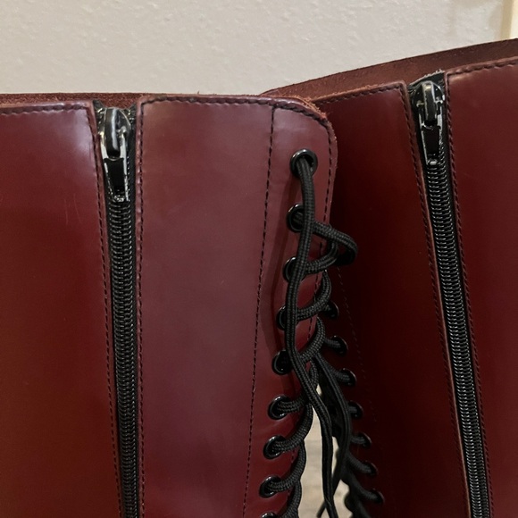 Dr Doc Martens Womens Size 5 Oxblood Red Leather Calf 20 Eyelet Boots - Picture 12 of 12